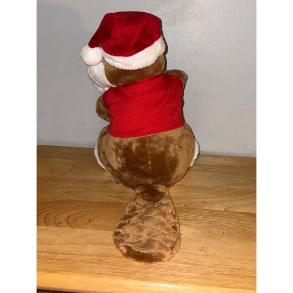 Buc-ees Bucees Christmas Beaver Plush Toy Santa Hat & Red Shirt Stuffed Animal - Picture 4 of 8